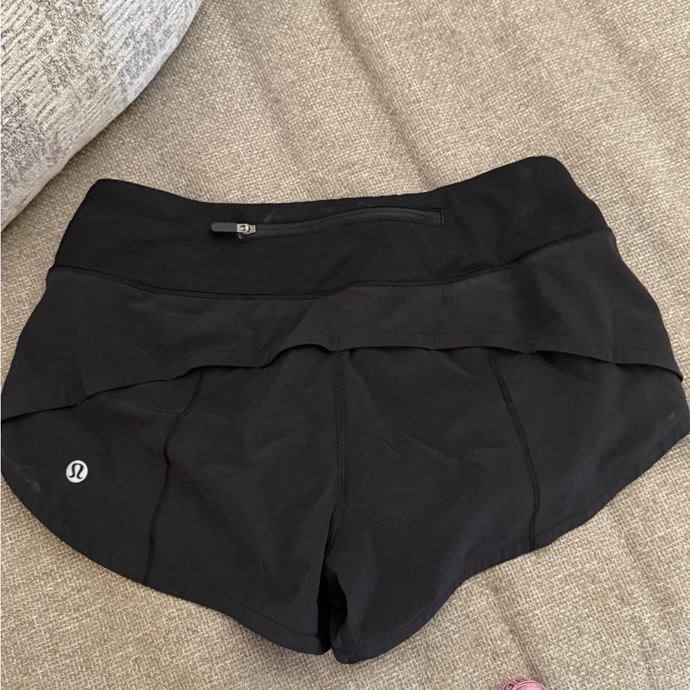 lululemon athletica Black Athletic Skort-Style Running Shorts